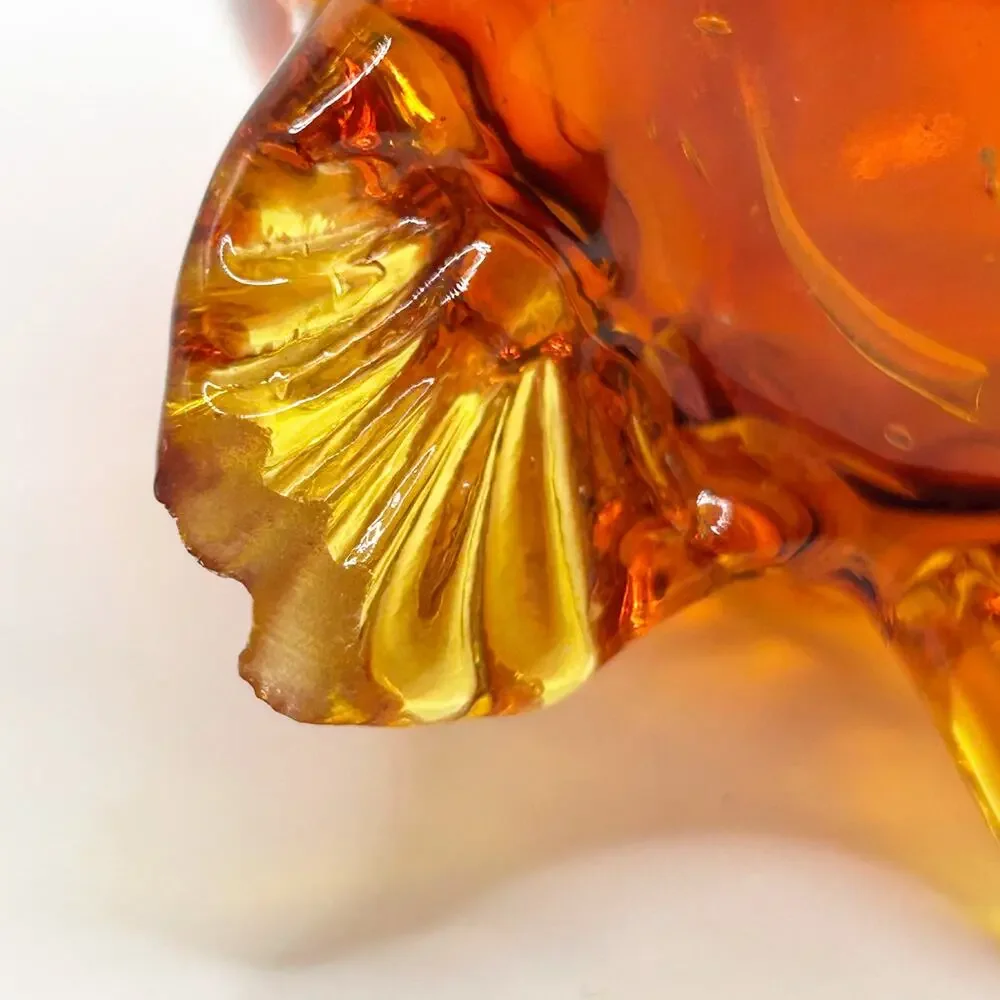 Antique Victorian Amberina Applied Leaf Footed Mini Oil Lamp Art Glass Base 1800